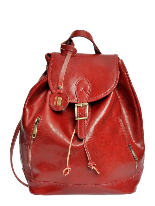 Anna Luchini Rood Rundleer Tas - Image 1