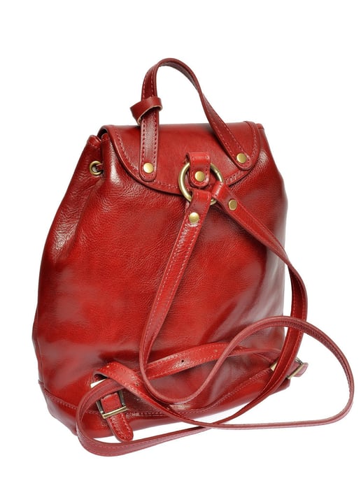 Anna Luchini Rood Rundleer Tas - Image 2