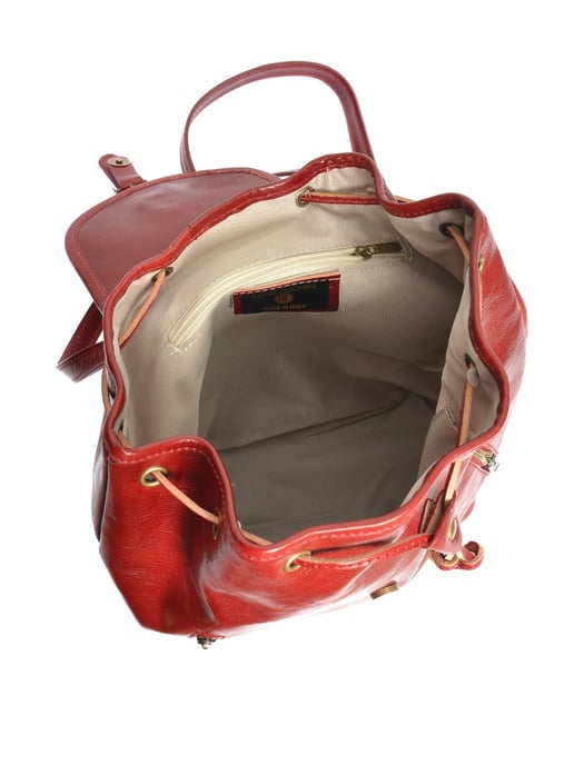 Anna Luchini Rood Rundleer Tas - Image 4