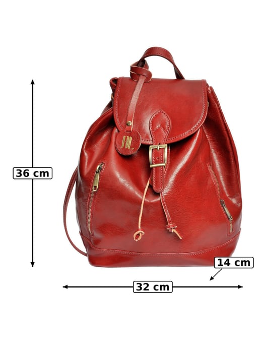 Anna Luchini Rood Rundleer Tas - Image 6