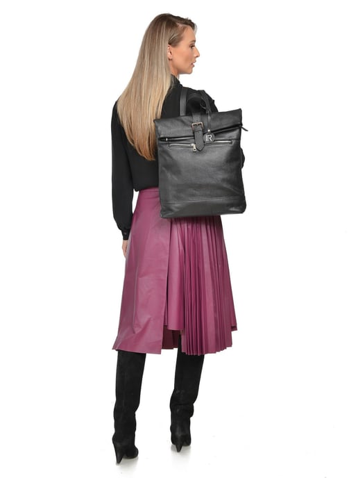 Isabella Rhea Zwart Rundleer Tas - Image 5