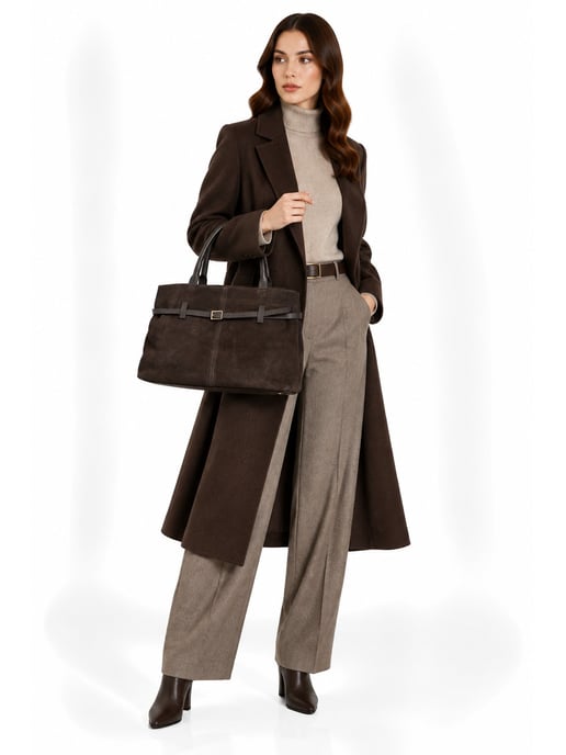 Roberta M Two-Tone Cowhide Leather Bag - Image 6