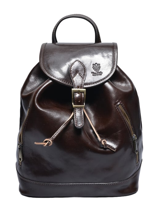 Anna Luchini Bordeauxrood Rundleer Tas - Image 1