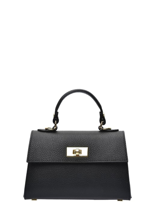 Isabella Rhea Black Cowhide Leather Bag - Image 1