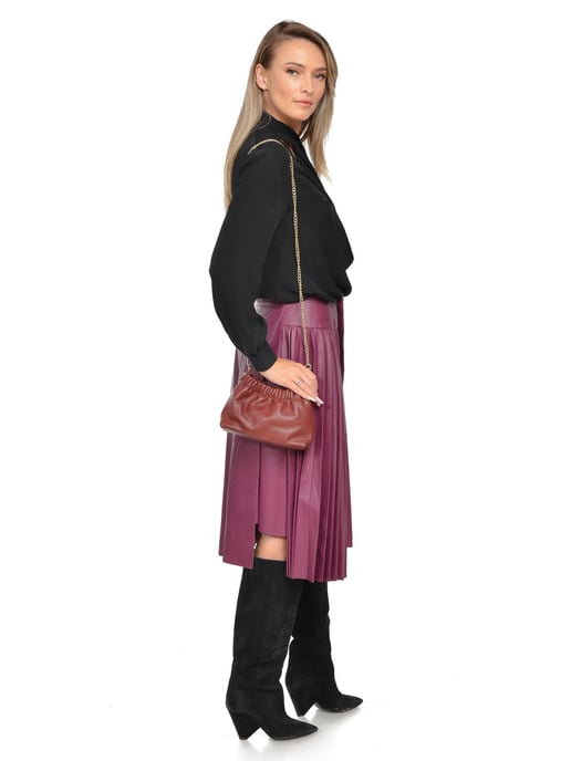 Isabella Rhea Red & Wine-Coloured Cowhide Leather Bag - Image 5