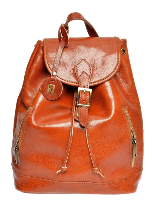 Anna Luchini Brown Rundleer Tas - Image 1