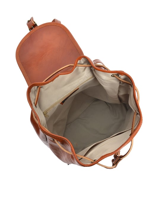 Anna Luchini Brown Rundleer Tas - Image 3
