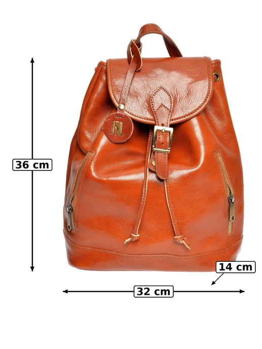 Anna Luchini Brown Rundleer Tas - Image 5
