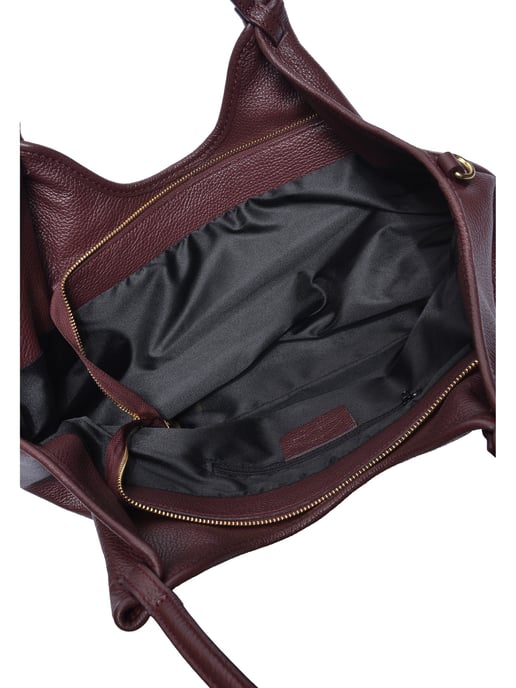 Isabella Rhea Burgundy Cowhide Leather Bag - Image 4