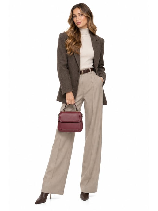 Isabella Rhea Burgundy Cowhide Leather Bag - Image 5