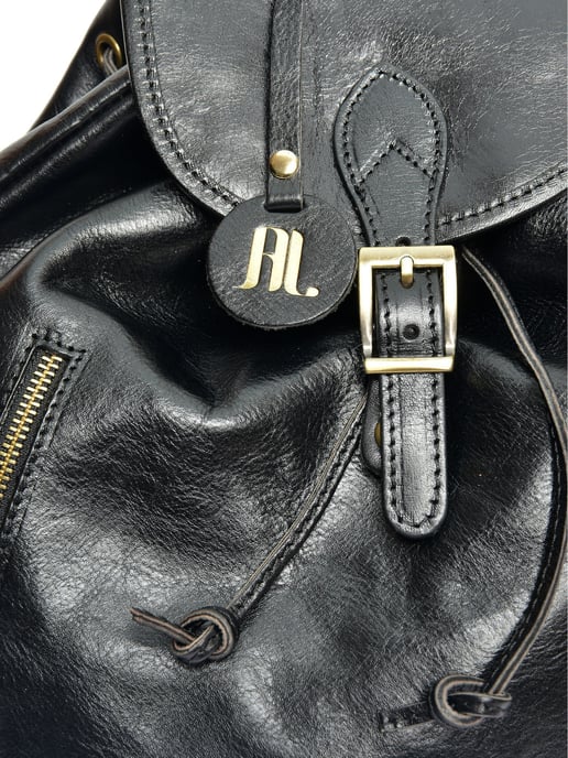 Anna Luchini Zwart Rundleer Tas - Image 3