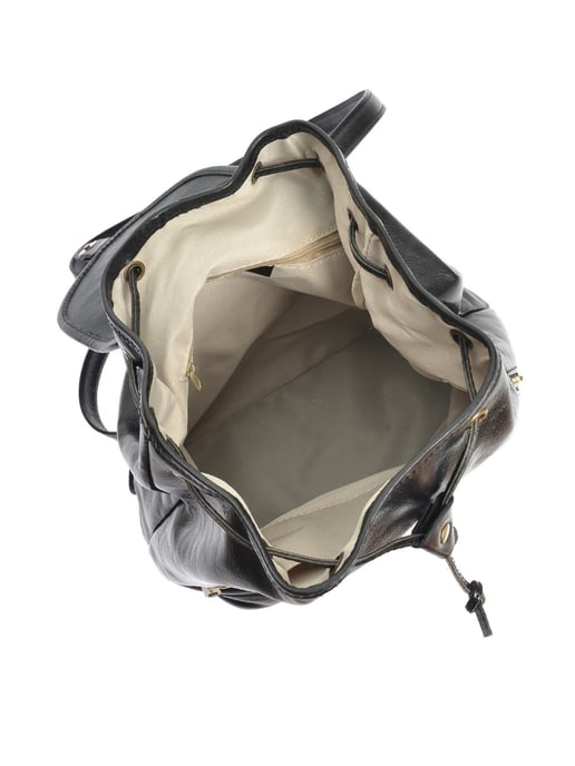 Anna Luchini Zwart Rundleer Tas - Image 4