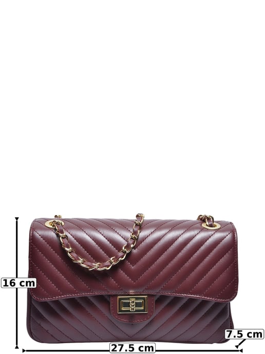 Roberta M Wine-Coloured Cowhide Leather Bag - Image 5