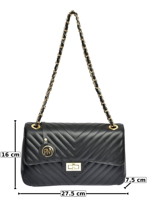 Roberta M Black Cowhide Leather Bag - Image 6