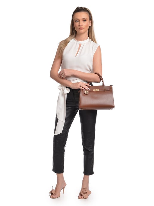 Isabella Rhea Chestnut Brown Cowhide Leather Bag - Image 5