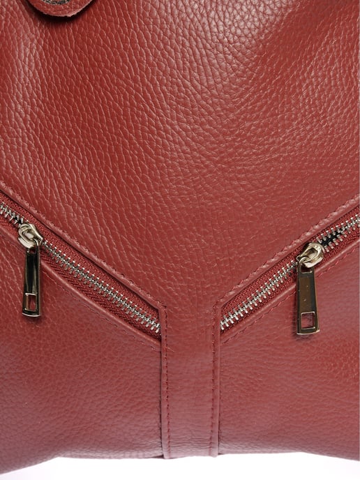 Roberta M Red Cowhide Leather Bag - Image 3