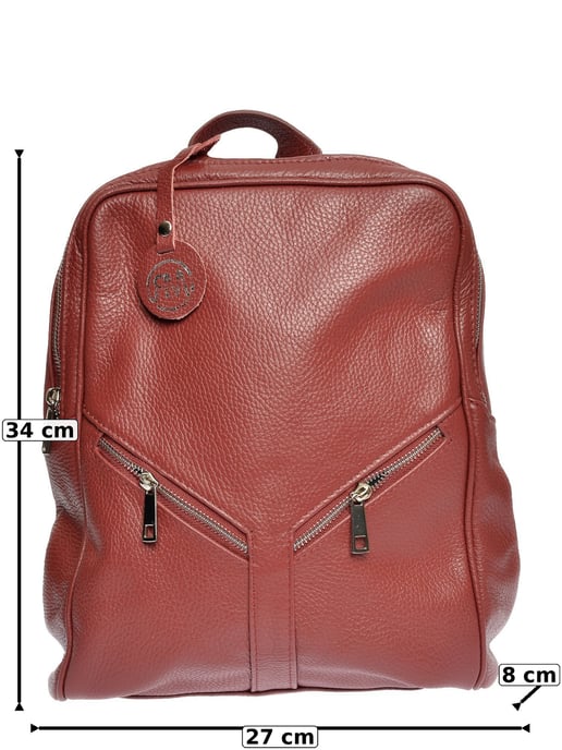 Roberta M Red Cowhide Leather Bag - Image 6