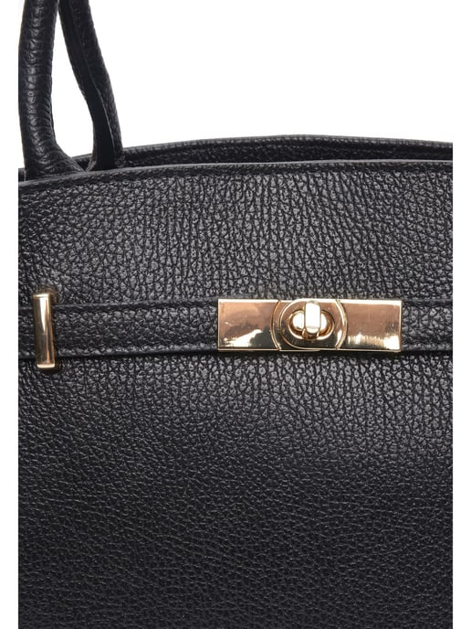 Isabella Rhea Black Cowhide Leather Bag - Image 3