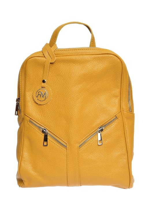 Roberta M Mustard Cowhide Leather Bag - Image 1