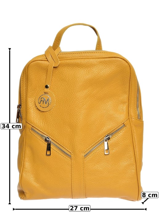 Roberta M Mustard Cowhide Leather Bag - Image 6