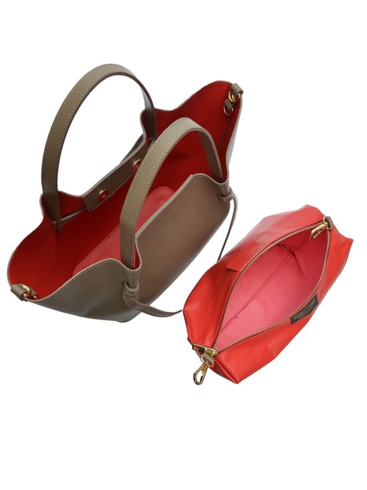 Isabella Rhea Beige Cowhide Leather Bag - Image 4