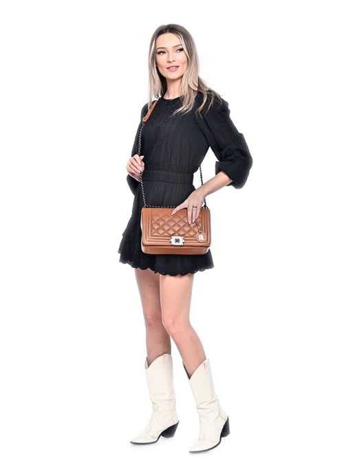 Anna Luchini Brown Rundleer Tas - Image 5
