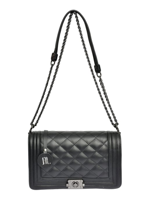 Anna Luchini Zwart Rundleer Tas - Image 1