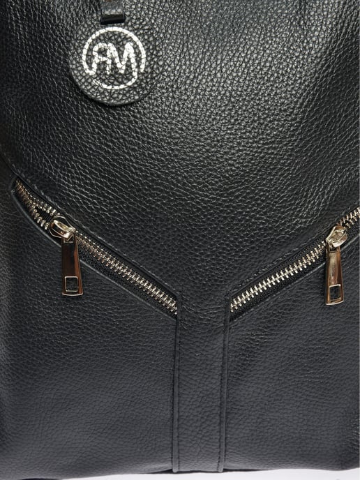 Roberta M Black Cowhide Leather Bag - Image 3
