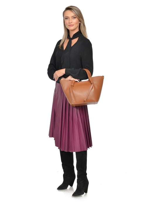 Isabella Rhea Brown Cowhide Leather Bag - Image 5