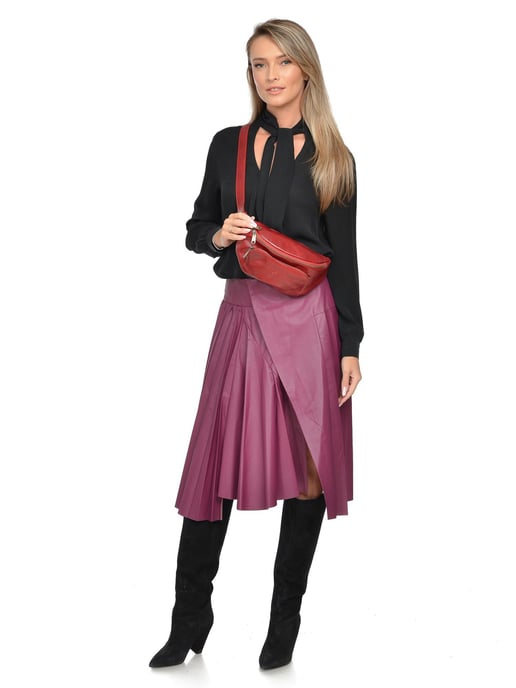 Isabella Rhea Red Cow Leather Bag - Image 5