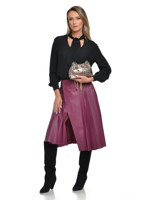 Anna Luchini Bronze Cowhide Leather Bag - Image 4