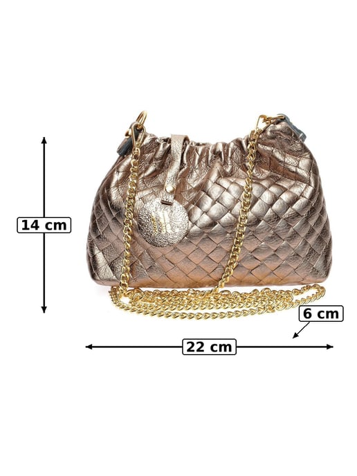 Anna Luchini Bronze Cowhide Leather Bag - Image 5