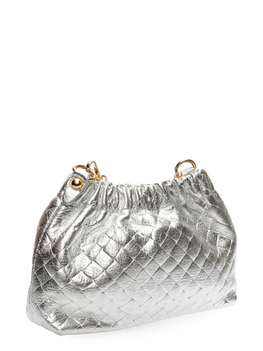 Anna Luchini Silver Cowhide Leather Bag - Image 2
