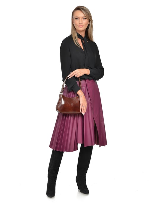 Isabella Rhea Chestnut Brown Cowhide Leather Bag - Image 5