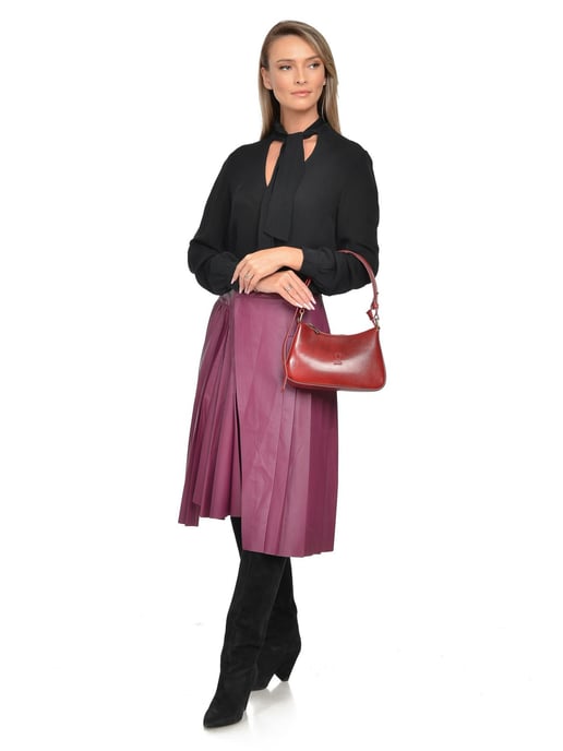 Isabella Rhea Red Cowhide Leather Bag - Image 5