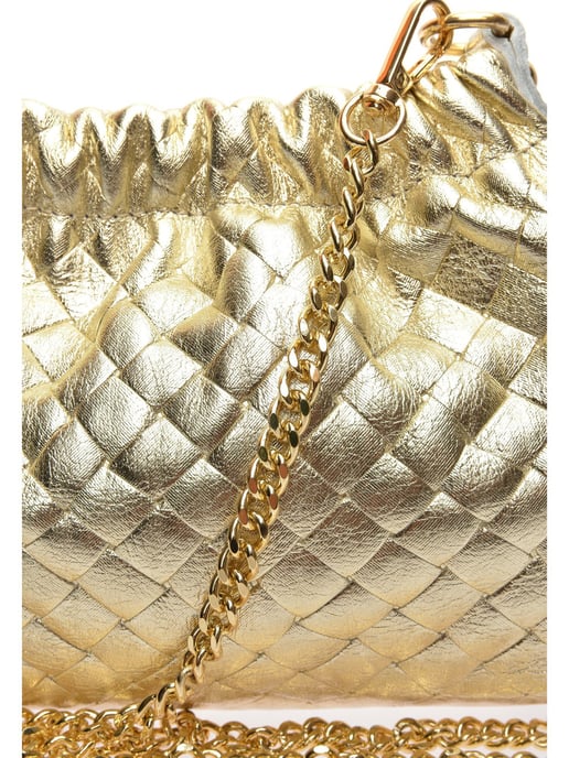 Anna Luchini Gold Cowhide Leather Bag - Image 3