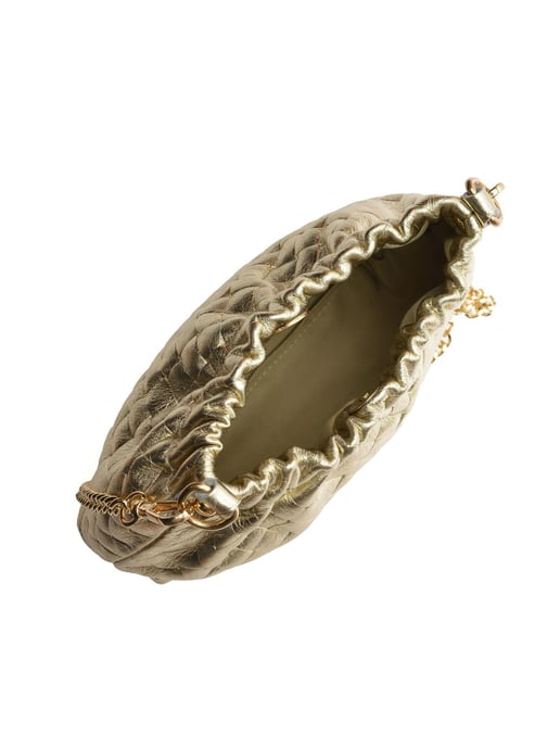 Anna Luchini Gold Cowhide Leather Bag - Image 4
