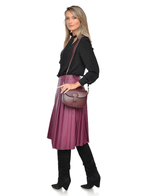 Isabella Rhea Wine-coloured Cowhide Leather Bag - Image 5