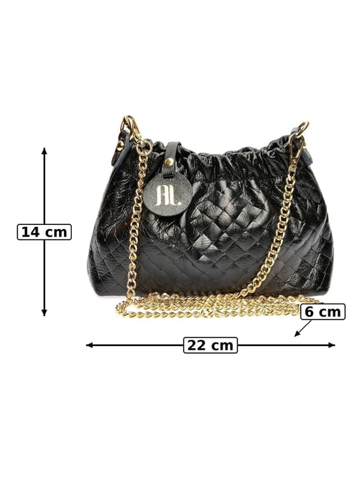 Anna Luchini Black Cowhide Leather Bag - Image 6