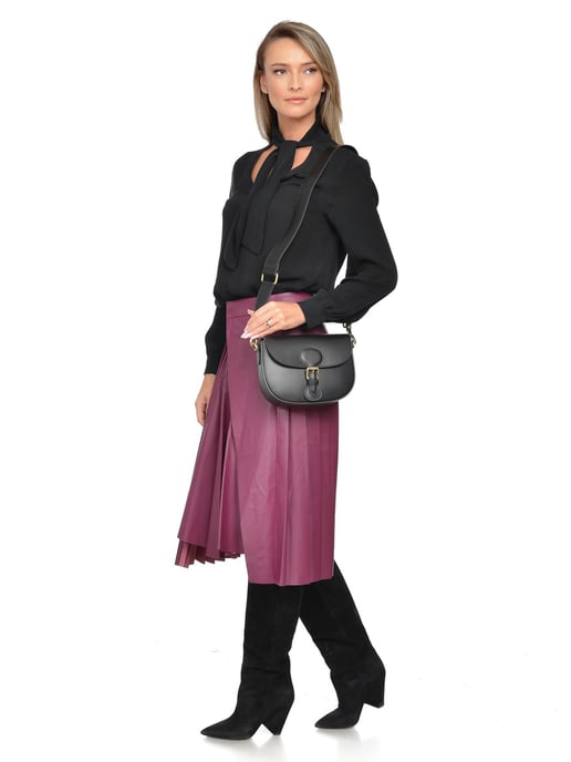 Isabella Rhea Black Cowhide Leather Bag - Image 5