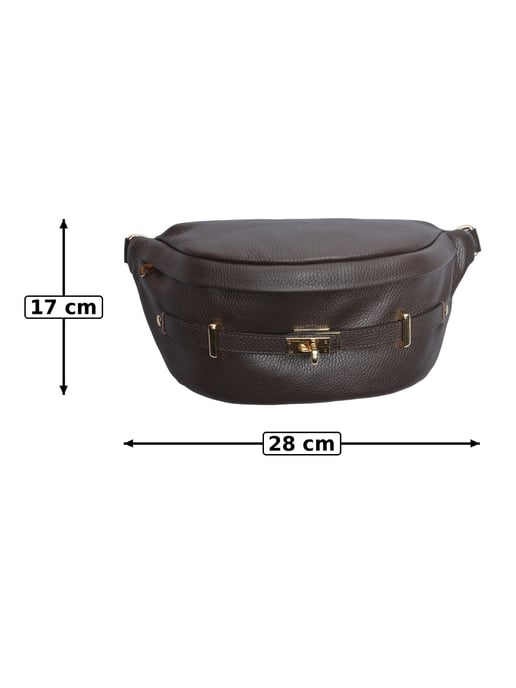 Anna Luchini Chestnut Cowhide Leather Bag - Image 5