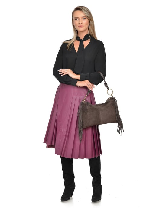 Isabella Rhea Bordeauxrood Rundleer Tas - Image 5