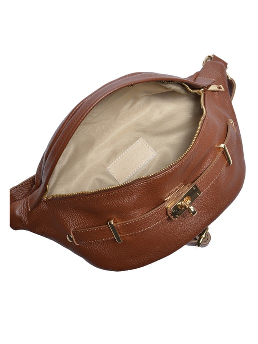 Anna Luchini Chestnut Cowhide Leather Bag - Image 4