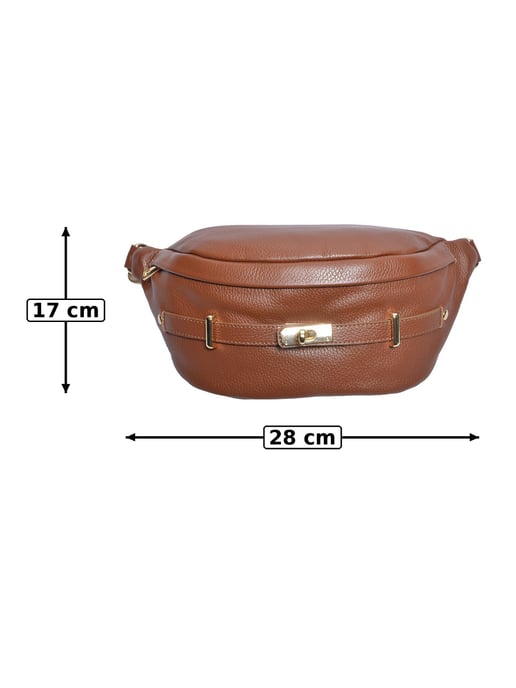 Anna Luchini Chestnut Cowhide Leather Bag - Image 5