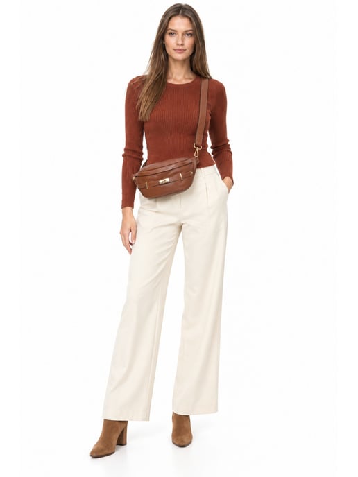 Anna Luchini Chestnut Cowhide Leather Bag - Image 6