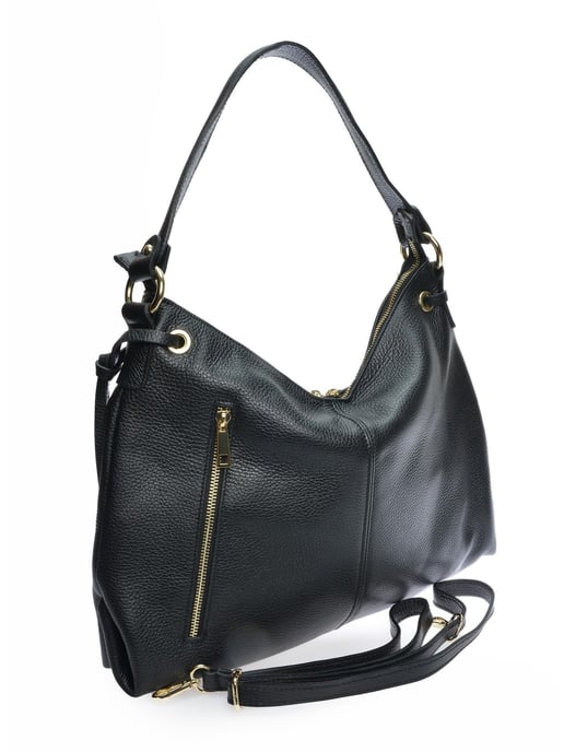 Isabella Rhea Black Cowhide Leather Bag - Image 2