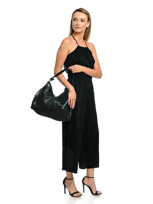 Isabella Rhea Black Cowhide Leather Bag - Image 5