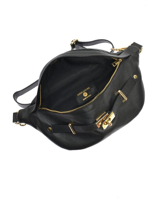 Anna Luchini Black Cowhide Leather Bag - Image 4