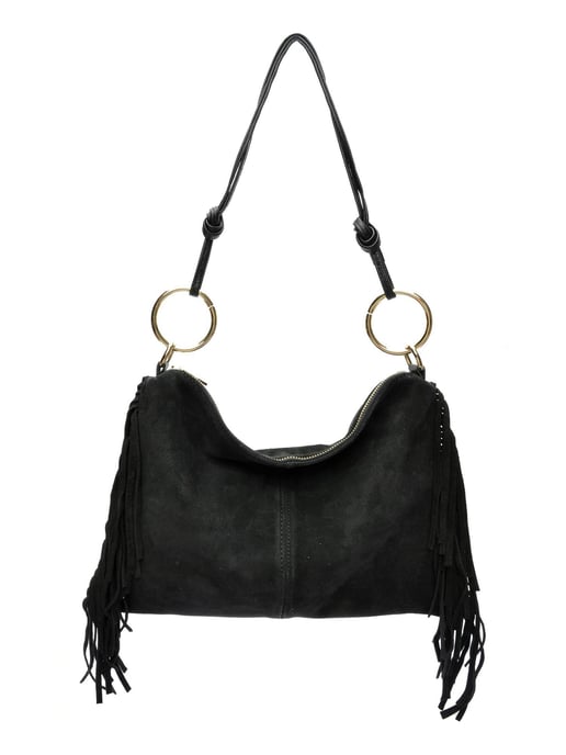 Isabella Rhea Zwart Rundleer Tas - Image 1