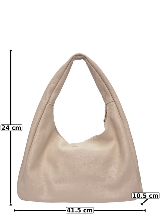 Roberta M Beige Cowhide Leather Bag - Image 6